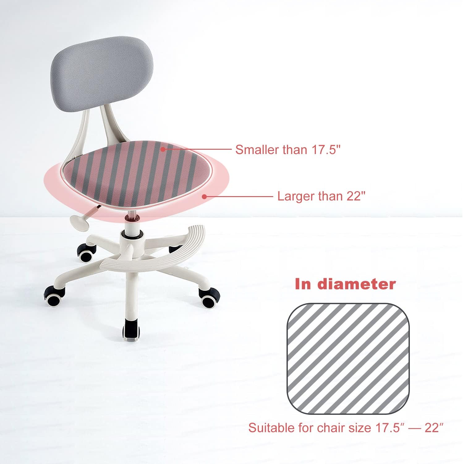 2 Pack Removable Washable Office Computer Chair Seat Covers, Desk Rotating Chair - Image 5