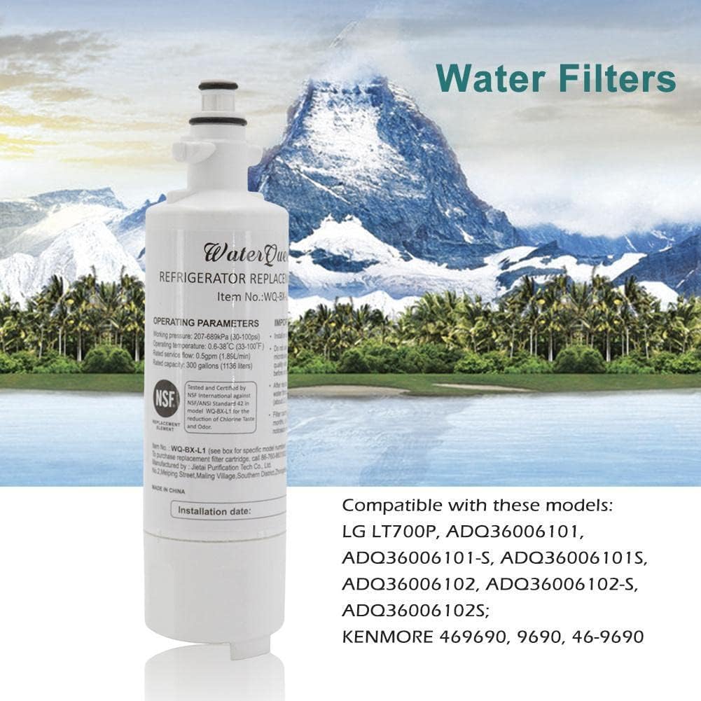 Premium Replacement Fridge Water Filter Compatible with LG LT700P, ADQ36006101 - Image 7