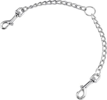 Metal Double Dog Leash Coupler, Stainless Steel Tangle Free 2 Way Dog Lead Metal