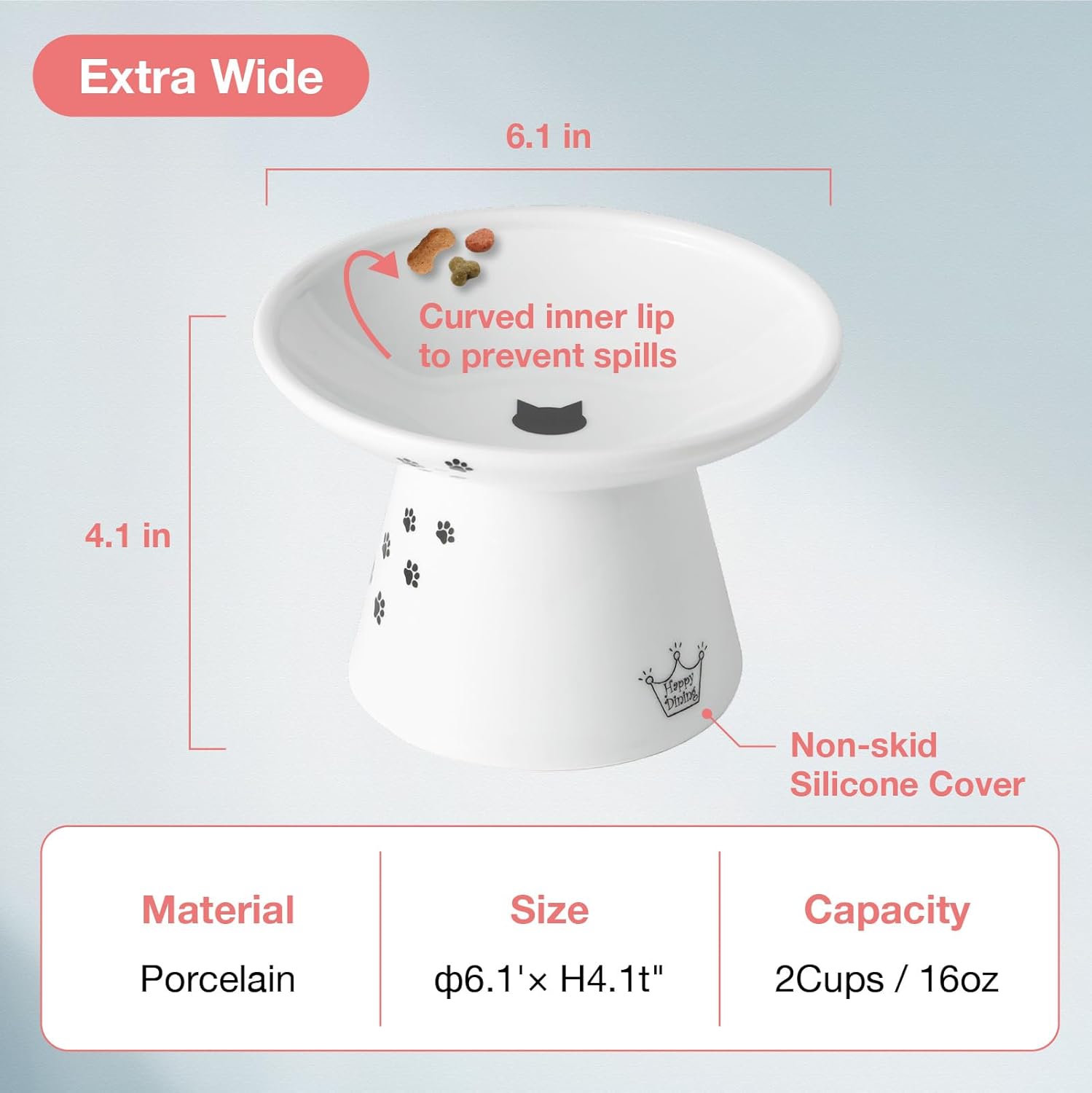 Raised Cat Food Bowl, Stress Free, Backflow Prevention, Dishwasher and Microwave - Image 4