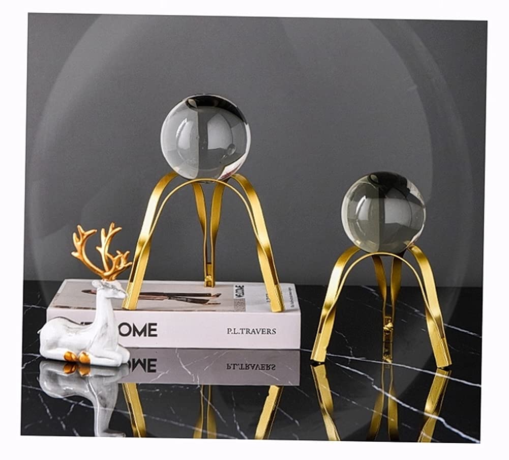 Modern Abstract Art Crystal Ball with Gold Iron Stand Decorative Ornaments - Image 5
