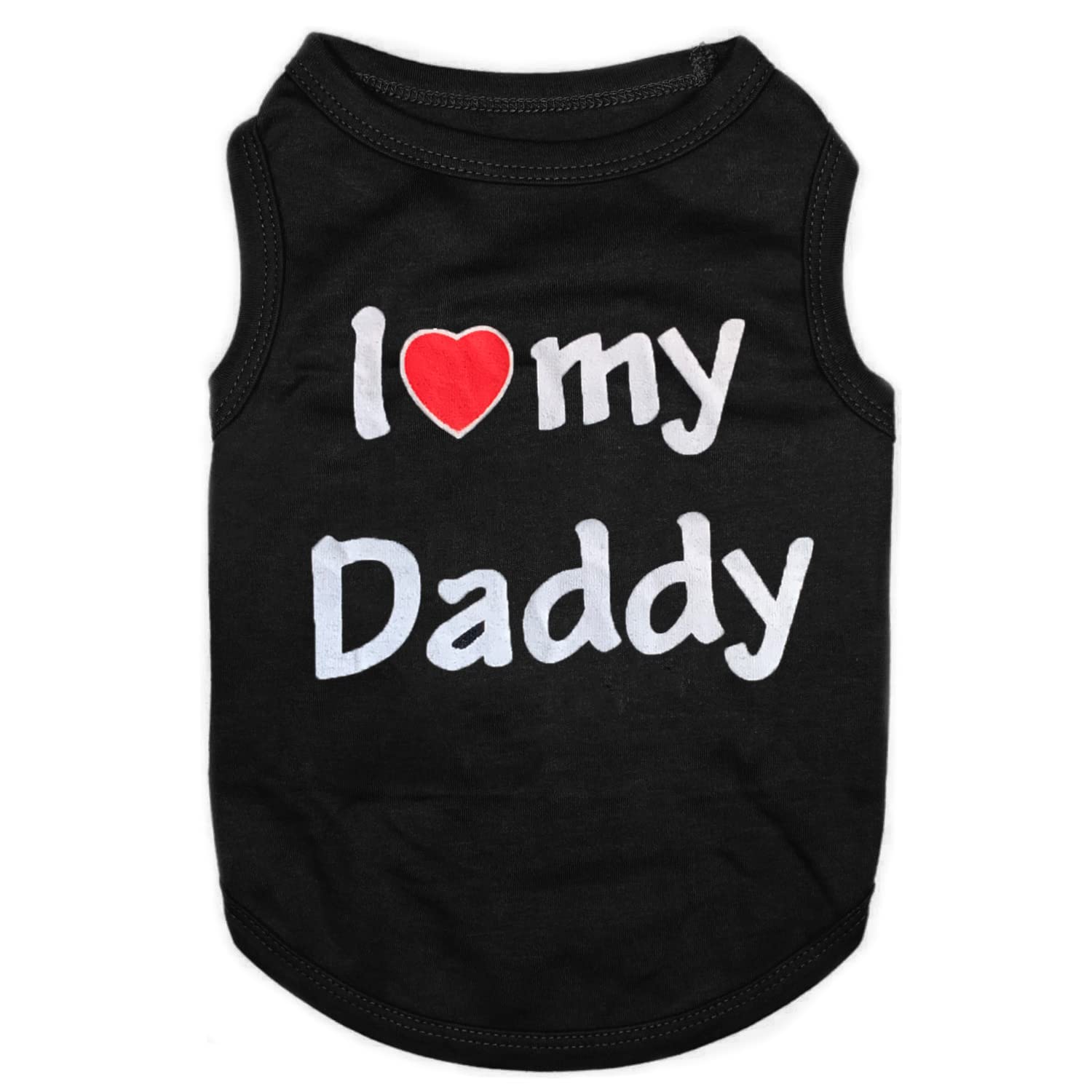 2 PCS I Love My Mommy/Daddy Pattern Dog T-Shirts Clothes Dog Shirts - Image 2