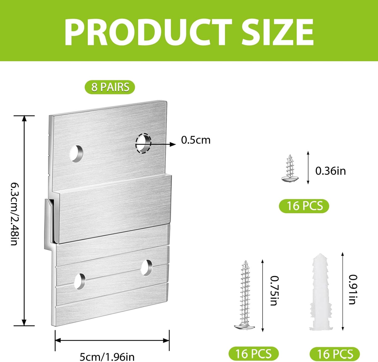 16 Pcs 2 Inch French Cleat Hanger Heavy Duty Metal Picture Hangering Photo Shelf - Image 2