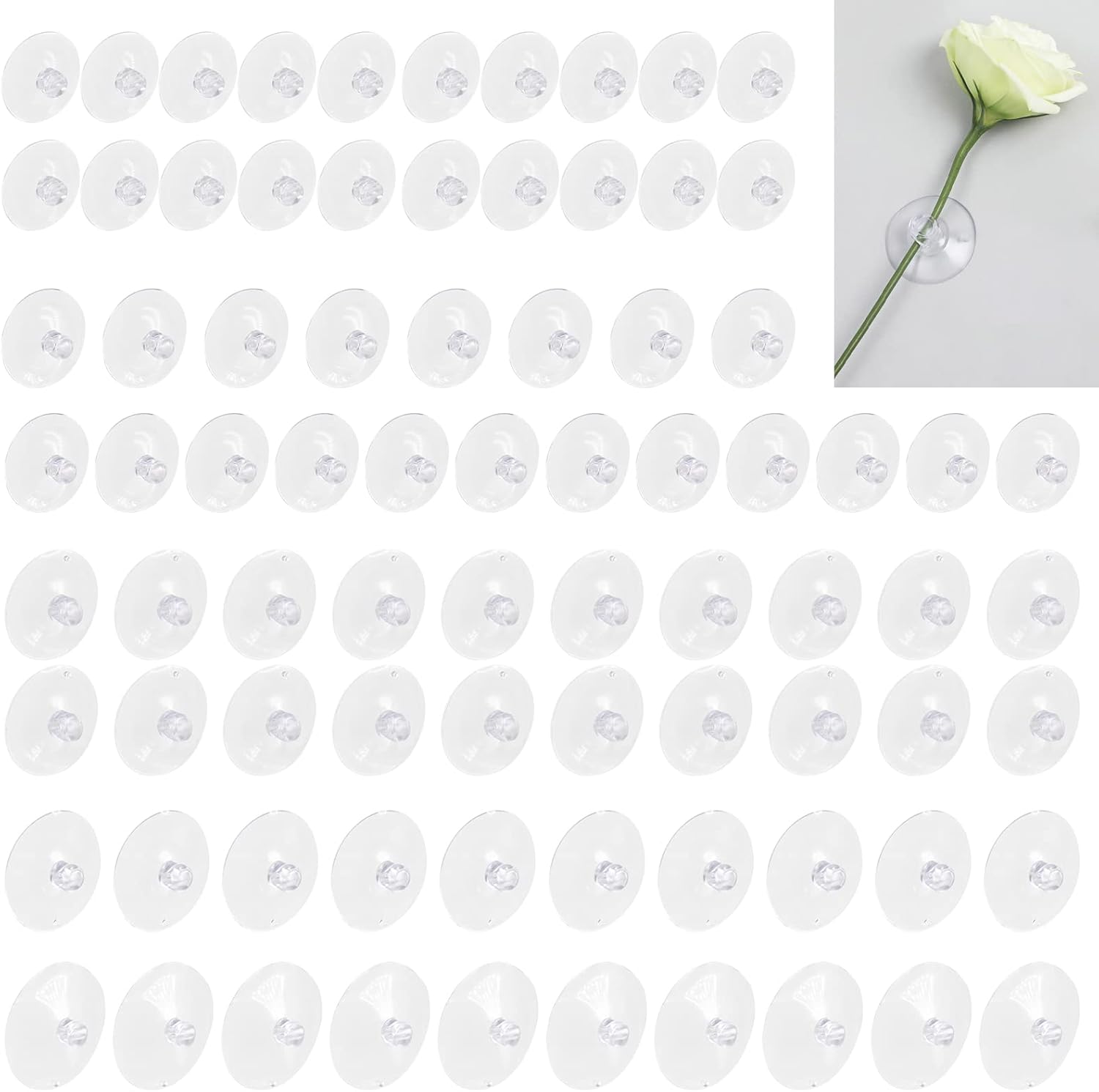 80Pcs 5 Sizes Clear Rubber Suction Cups Set Transparent Anti-Collision Sucker