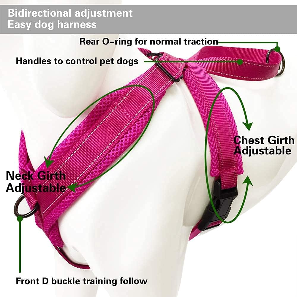 Dog Harness No Pull Pet Adjustable Reflective Breathable Outdoor Vest - Image 4