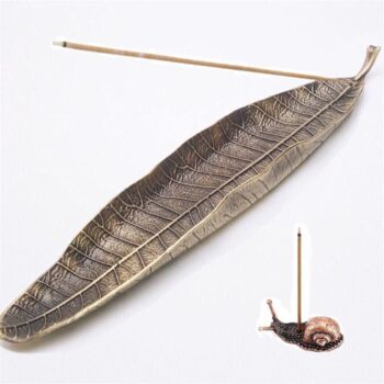 Incense Holder Set, Leaf and Snail Incense Burner, Incense Ash Catcher, Cute