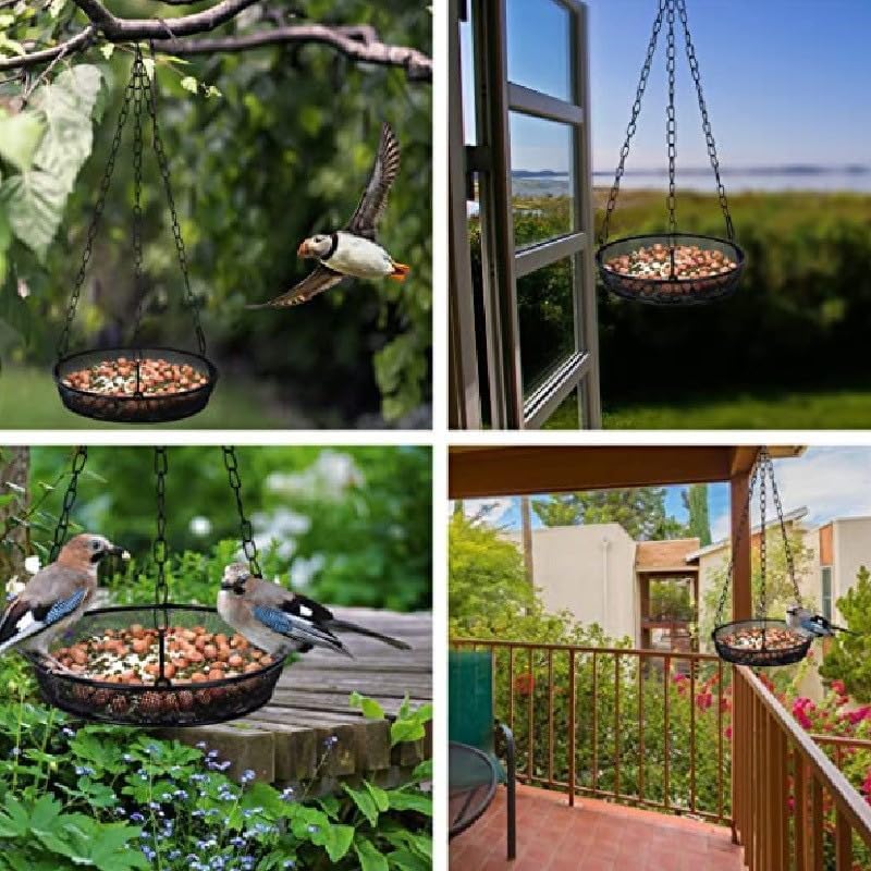 1Pc Metal Mesh Platform Feeders for Birds,Hanging Bird Feeder Tray,Metal Hanging - Image 3