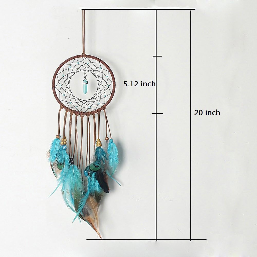 Dream Catcher for Girls Kids Blue Black Brown Feather Handmade Dream Catchers - Image 6