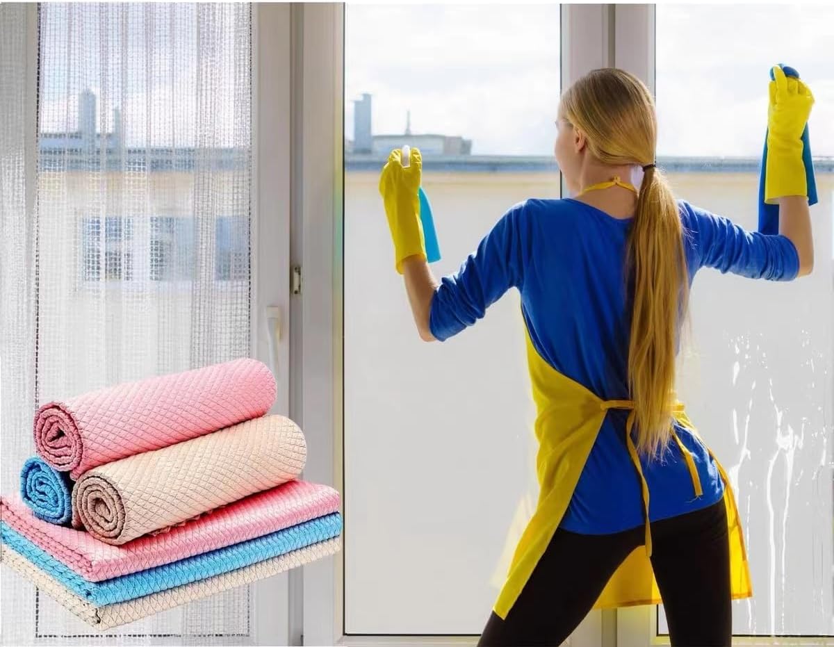 Microfiber Cleaning Cloth,Lint-Free Cleaning Cloth,Window Cleaning - 6pcs - Image 8