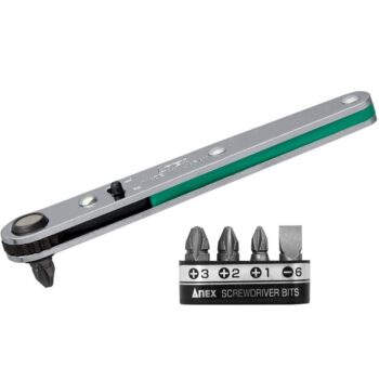 Ratchet Screwdriver, Ultra-thin Head Offset Type, Straight Type