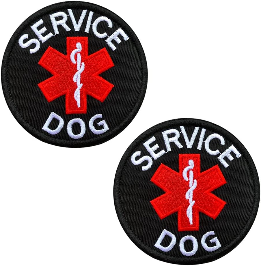 2 PCS EMT Service Dog Patches Therapy Dog Patches Dog Vests/Harnesses Applique
