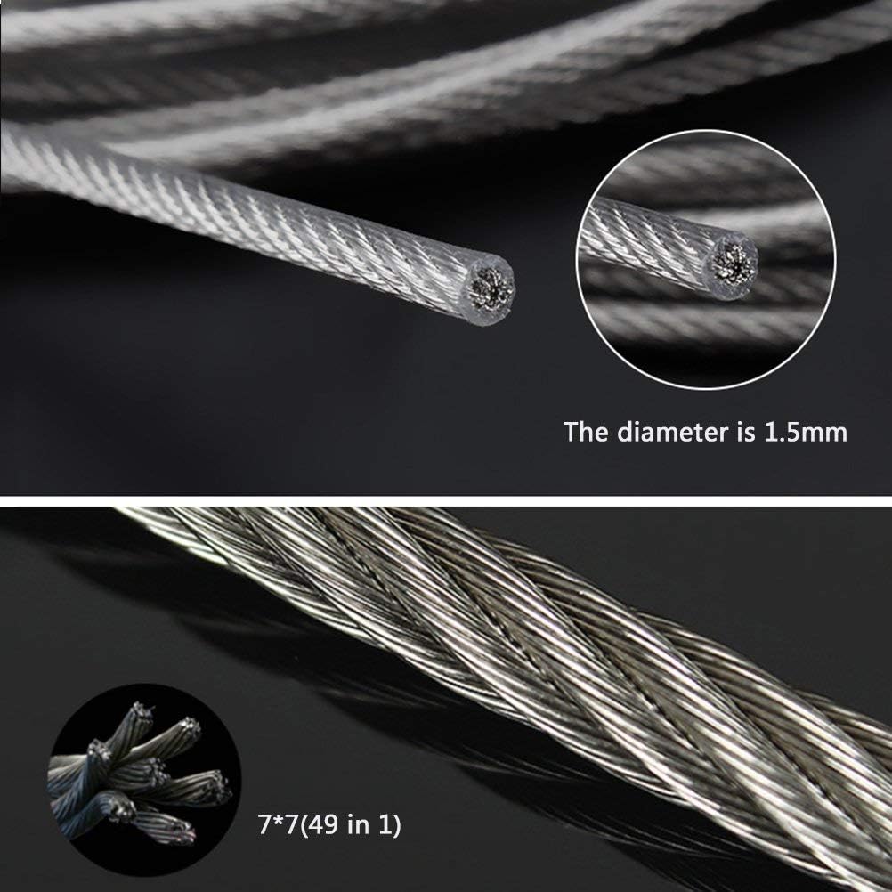 2PCS Adjustable Picture Hanging Wire Kit 2m x 1.5mm Heavy Duty Mirror Hanging - Image 4