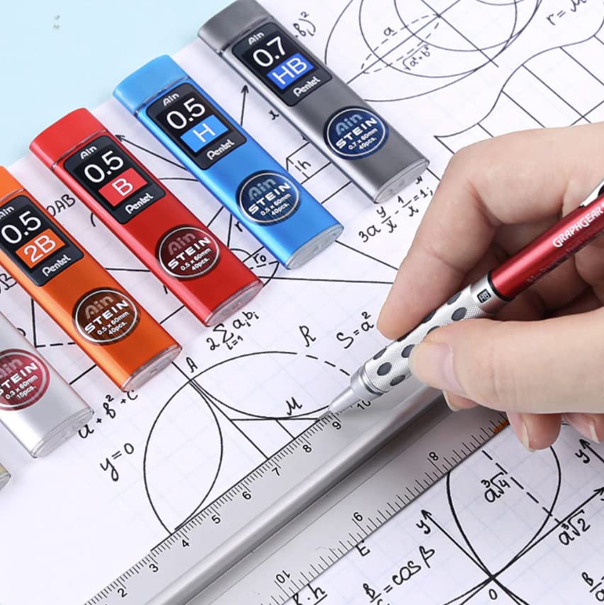 Pentel Ain Stein Lead Refills 0.5mm Assorted Grades HB H B 2B, 4 Tubes of 40 - Image 4