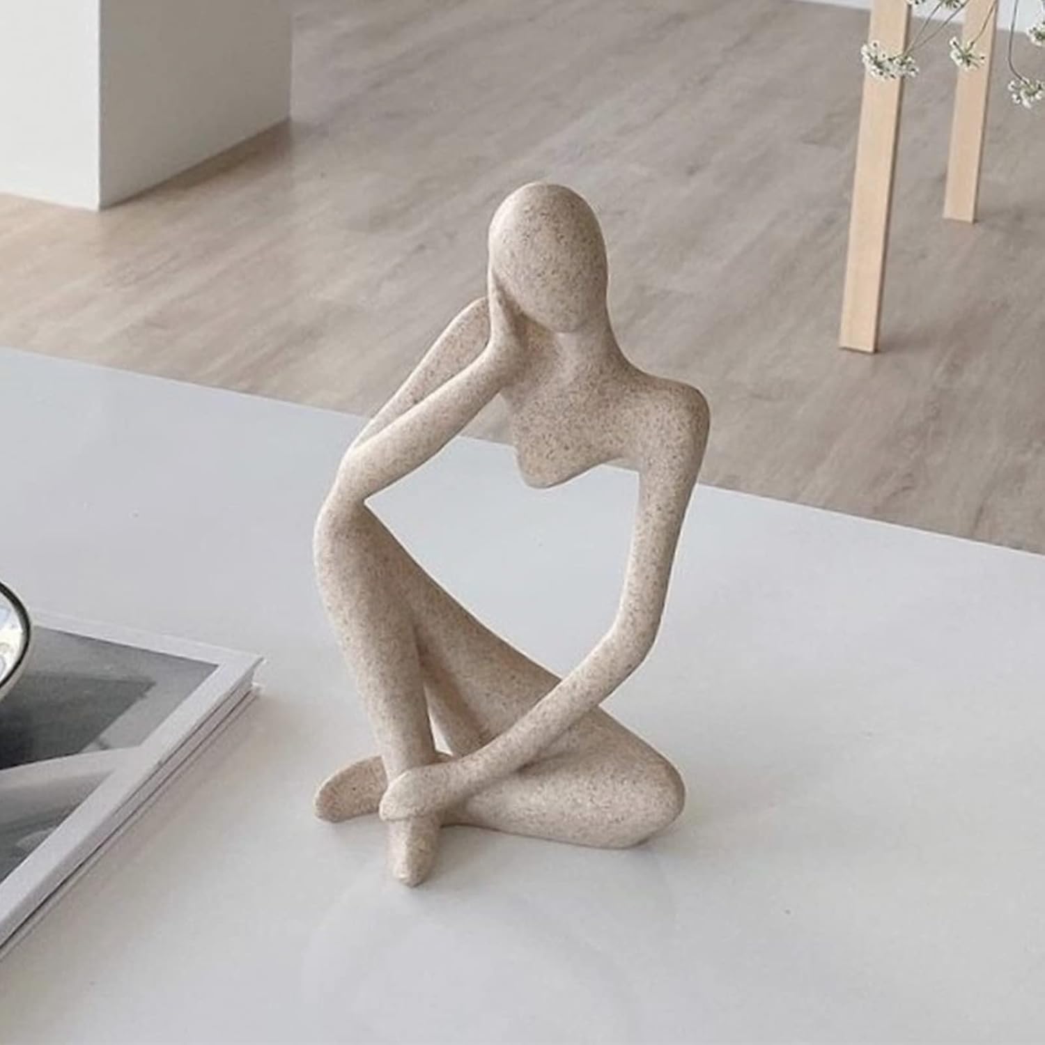 Thinker Statues and Sculptures, Sandstone Resin Thinker Statue Ornaments - Image 3