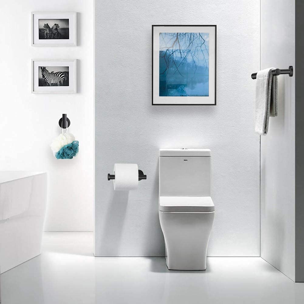 Black Toilet Paper Holder - 304 Stainless Steel Wall Mount Toilet Roll Holder - Image 6
