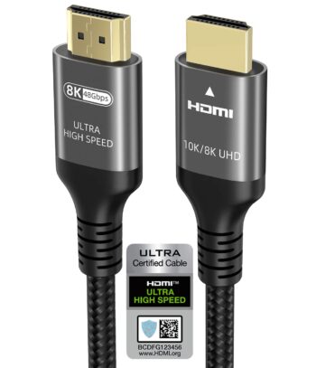 10k 8k 4k HDMI 2.1 Cable 0.5m, Certified Ultra High Speed HDMI Cable 4k 120Hz