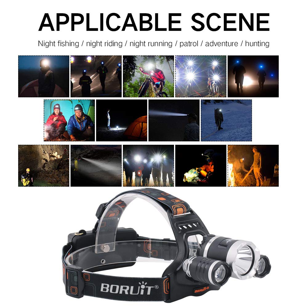 Upgrade Rechargeable Headlamp, 3 Modes 5000 Lumen White Green LED Head Lights - Image 8