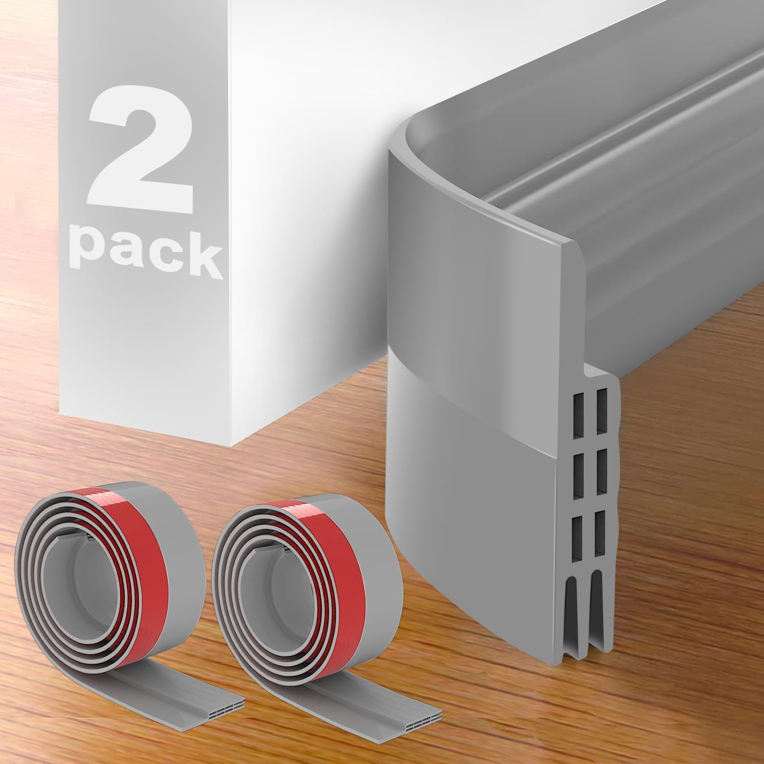 2 Pack Door Draft Stopper, Under Door Draft Blocker, Soundproof Door Sweep