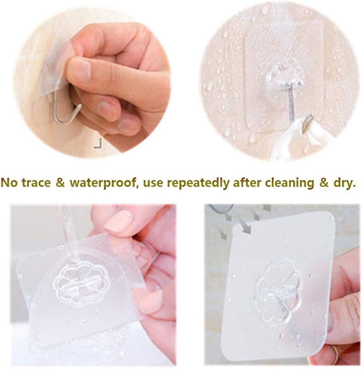 Adhesive Hooks Kitchen Wall Hooks- 24 Packs Heavy Duty 13.2lb(Max) Nail Free - Image 5