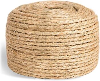 Sisal Rope for Cat Tree Repairing 33 FT, 1/4 inch (6mm) Diameter Sisal Rope