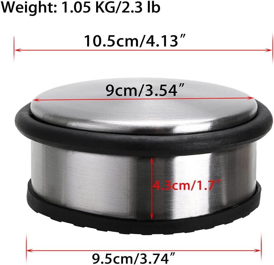 Heavy Duty Floor Door Stopper No Drill, Durability Stainless Steel Door Stops - Image 2