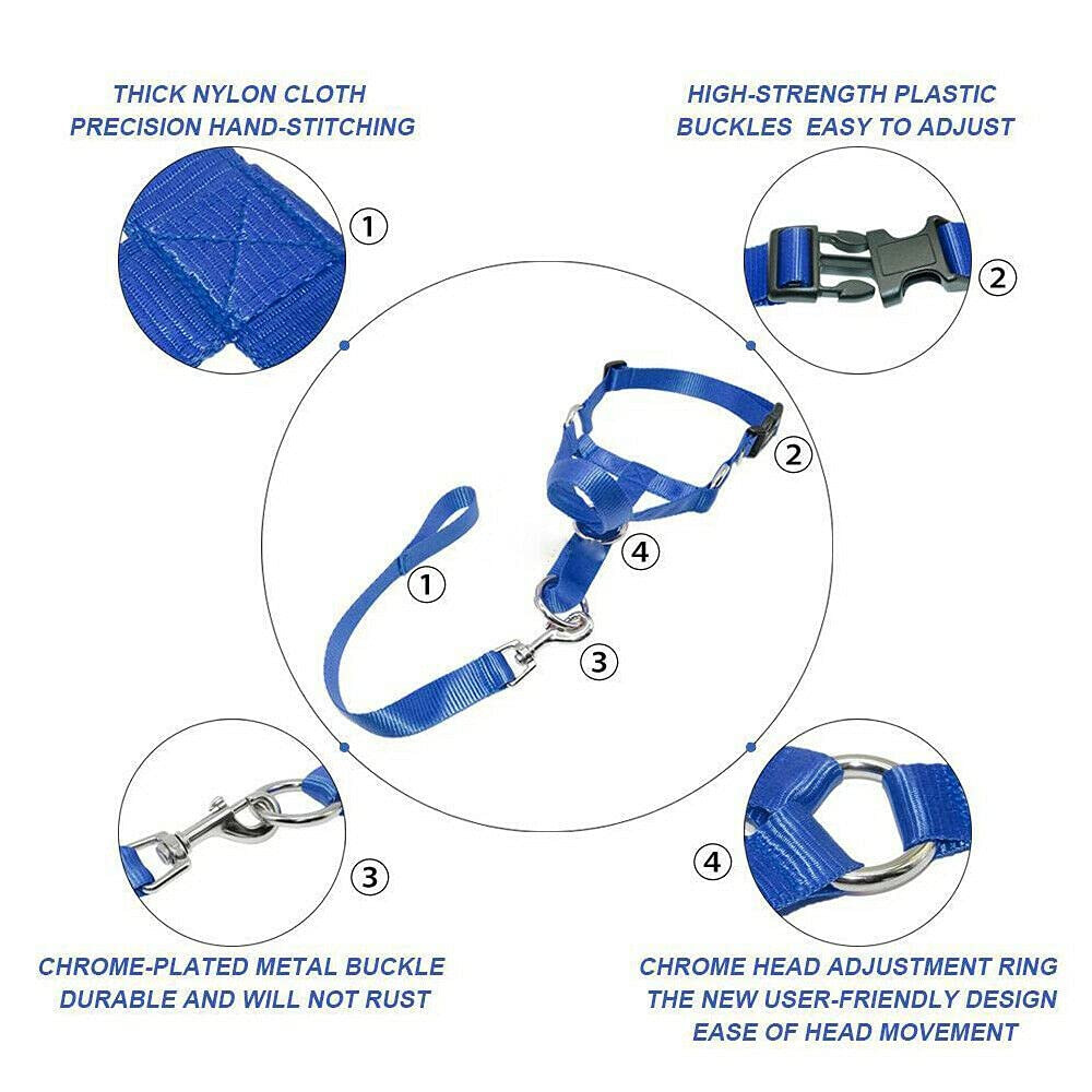 Dog Collars & Leashes Pet Head Collar Gentle Control Leash Leader Stop Pulling - Image 3