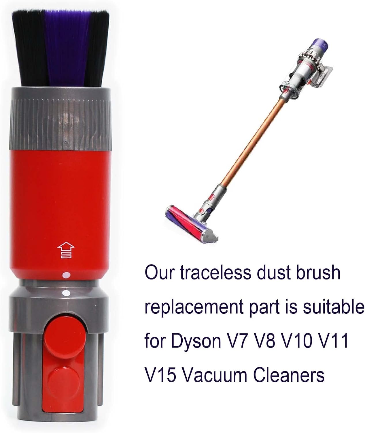 V8 V10 Traceless Dust Brush Compatible for Dyson V7 V8 V10 V11 V15 Vacuum - Image 5