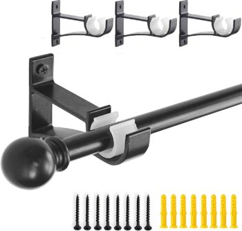 4 Pack Curtain Rod Brackets，Drapery Rod Aluminum Alloy Heavy Duty，Curtain Rod