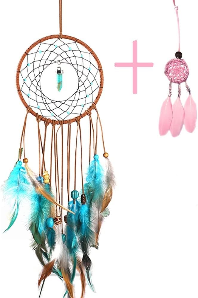 Dream Catcher for Girls Kids Blue Black Brown Feather Handmade Dream Catchers