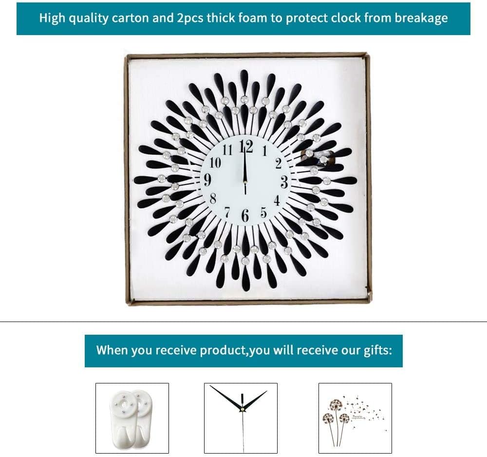Metal Small Drop Wall Clock 3D Non-Ticking Silent Quartz Clocks,White Glass Dial - Image 5