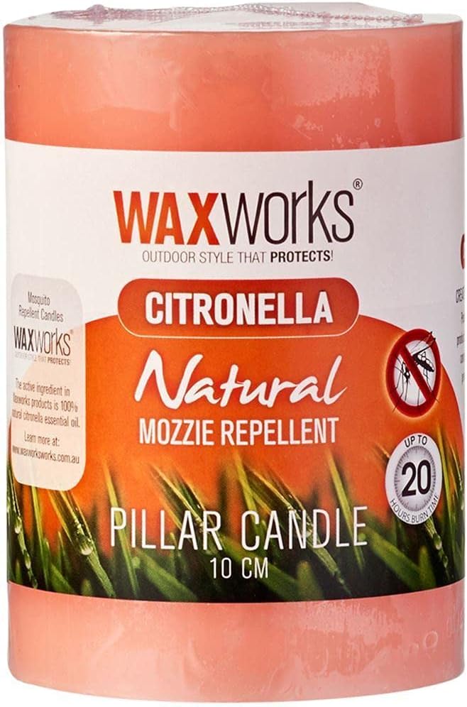 Citronella Pillar Candle - 20 Hour Burn Time Mosquito Repellant Candle