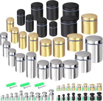 12 Sets 5/8" x 1.18" Gold Stainless Steel Standoff Screws Advertising