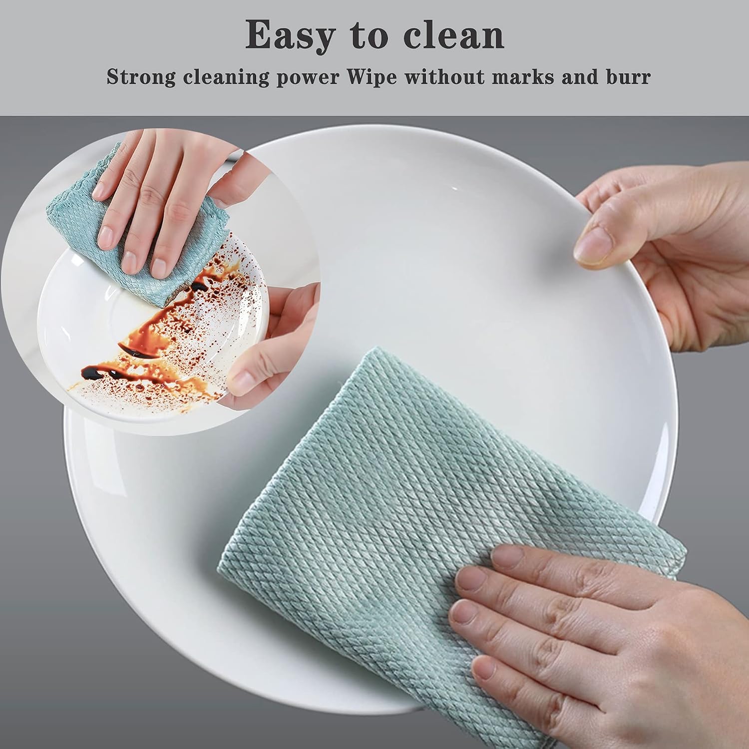 Fish Scale Microfiber Polishing Cleaning Cloth Reusable Microfiber Towels, Lint - Image 3