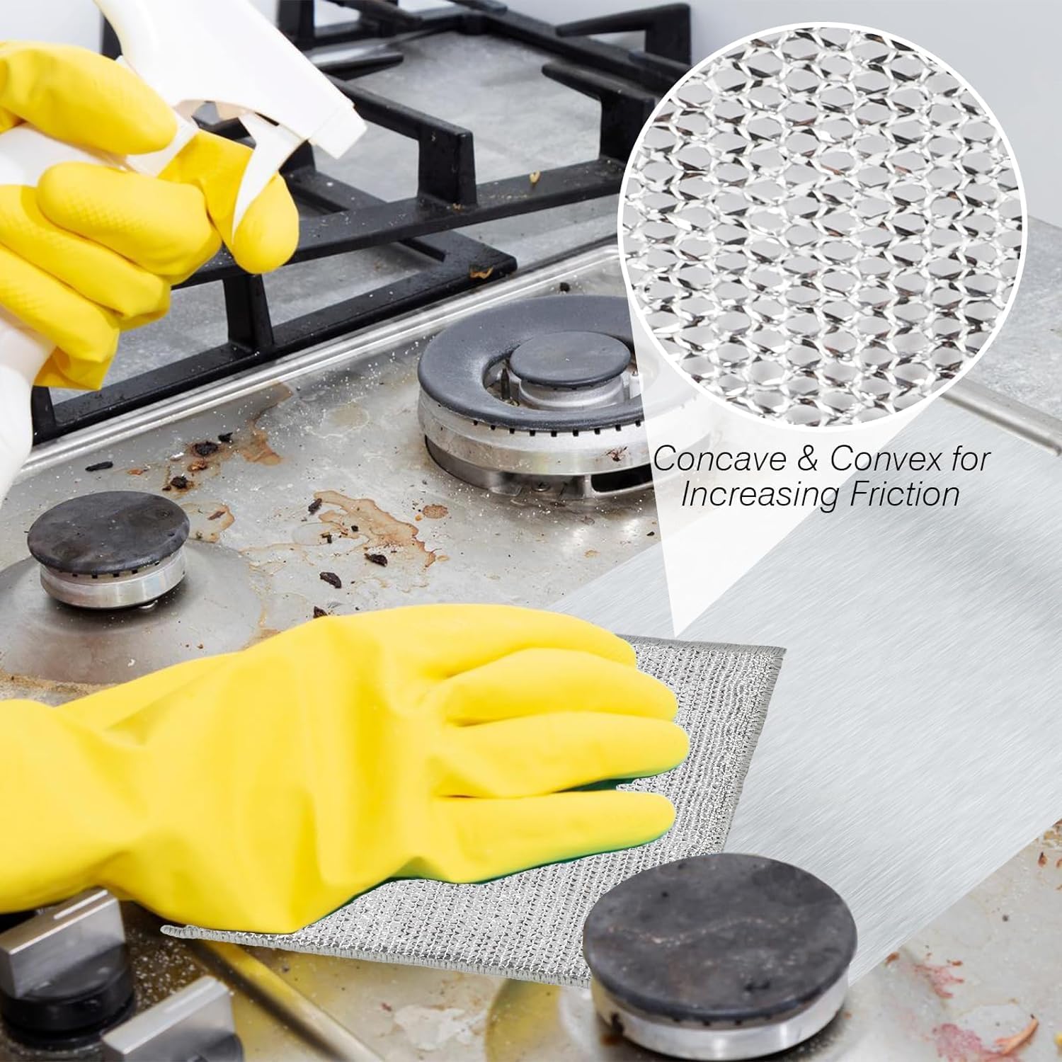 5PCS Multipurpose Wire Dishwashing Rags for Wet and Dry, Reusable Non-Scratch - Image 3