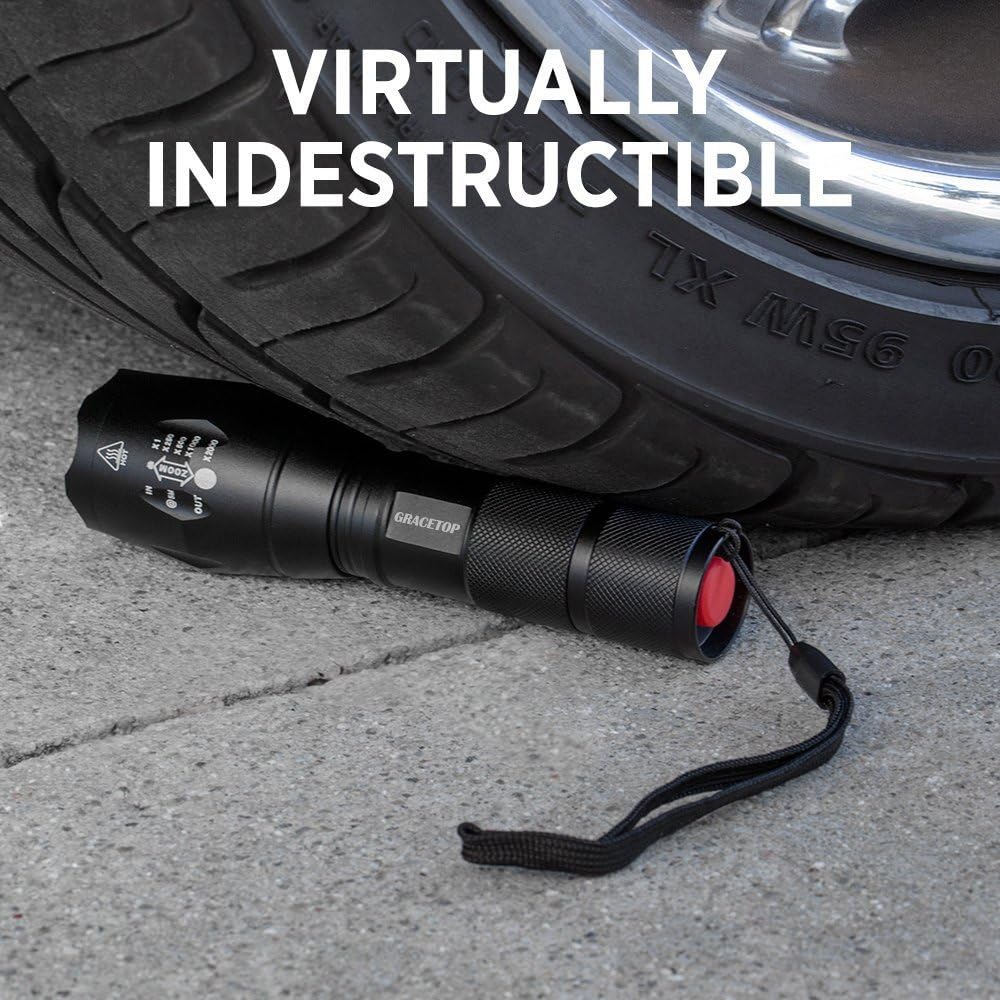 LED Tactical Flashlight T6 Adjustable Light Lamp with 5 Modes, Water Resistant - Image 9