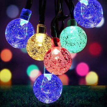 Solar String Lights Outdoor Waterproof,8 Mode 7M/24Ft 50 LED Crystal Ball