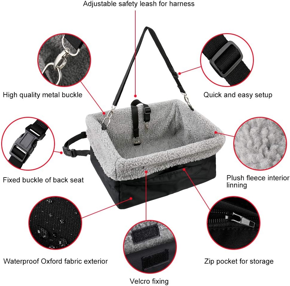 Deluxe Dog Car Seat Fits s up to 20lbs, Dog Booster Seat, Padded Cushioning - Image 2