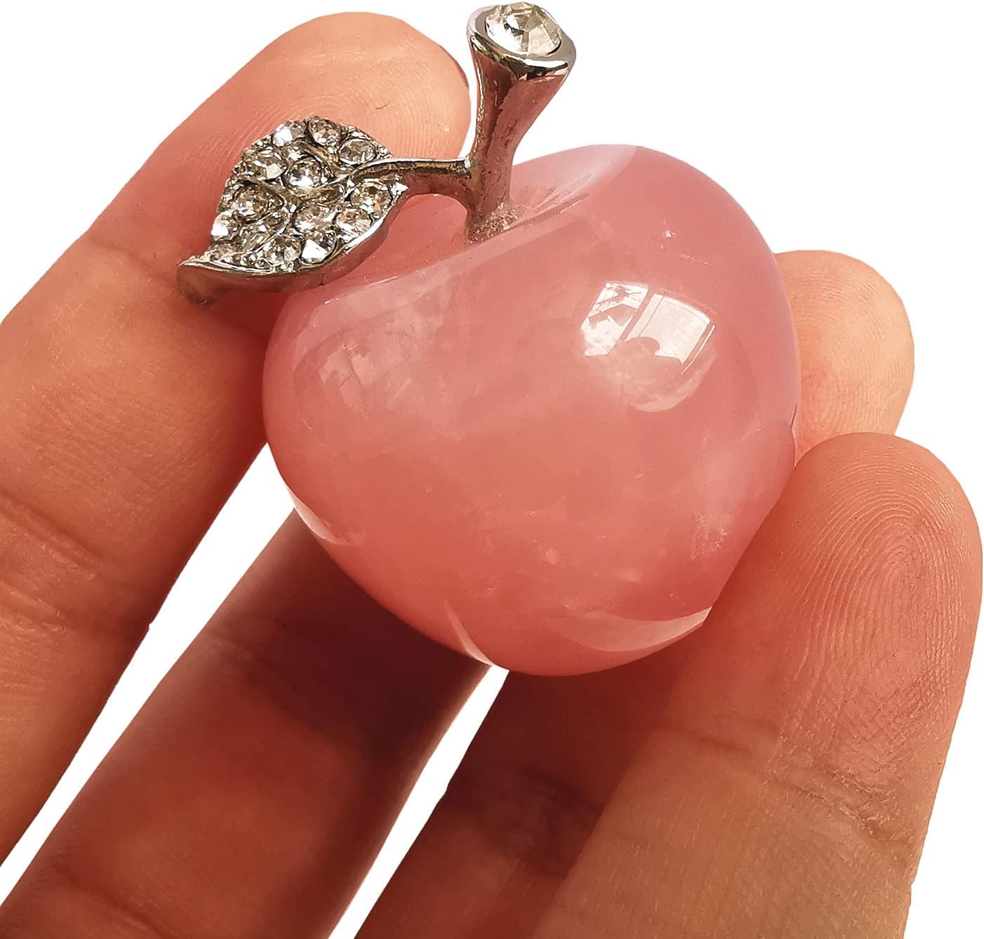 Natural Rose Quartz Apple Crystals and Healing Stones Figurines Collectibles,3cm - Image 2