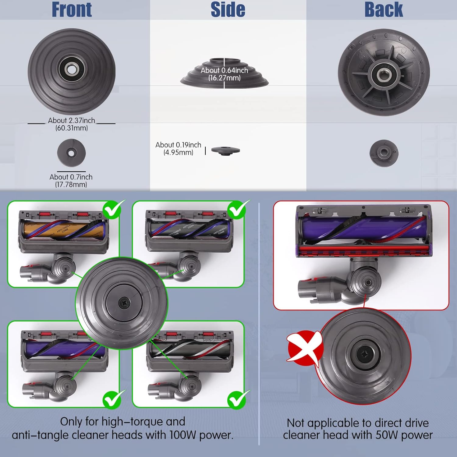 Ball Wheel for High Torque Cleaner Head Replacement for Dyson V10 V11 V15 - Image 5