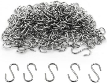 200Pcs 0.55 Inch S Hook Connectors Mini Metal Hook, Connector, DIY Supplies