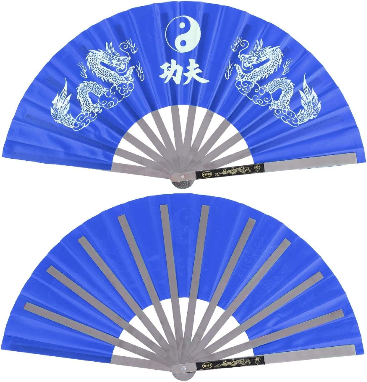 Tai Chi Fan, Stainless Steel Kung Fu Fan Large Folding Hand Fan Nylon Cloth - Image 7