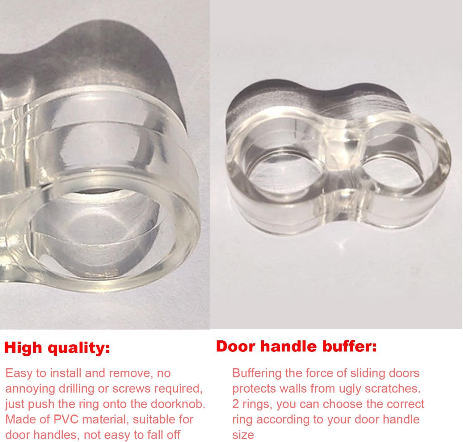 Door Handle Protectors, 5 Pcs Transparent Door Handle Stopper, Ring Door Handle - Image 4