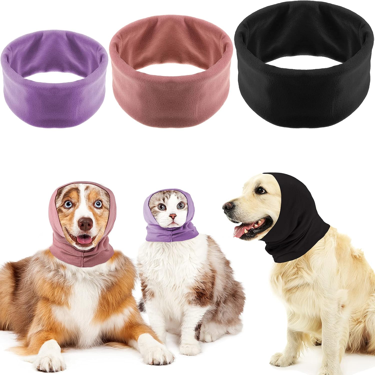3 Pcs Dog Ear Muffs Noise Protection Covers Hearing Wrap Earmuff Winter