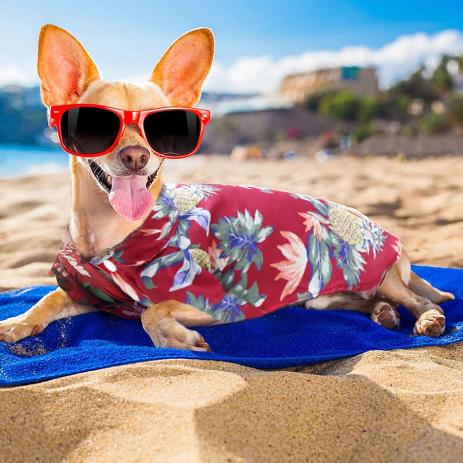 Pack of 4 Hawaiian Dog Shirt Summer Breathable Pet Clothes Dog Sweatshirts Cool - Image 7