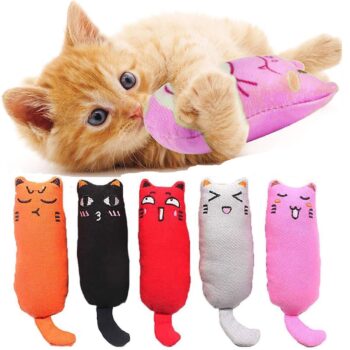 Catnip Toys,5Pcs Interactive Catnip Pillow Toy for Cats, Cartoon Mice Cat