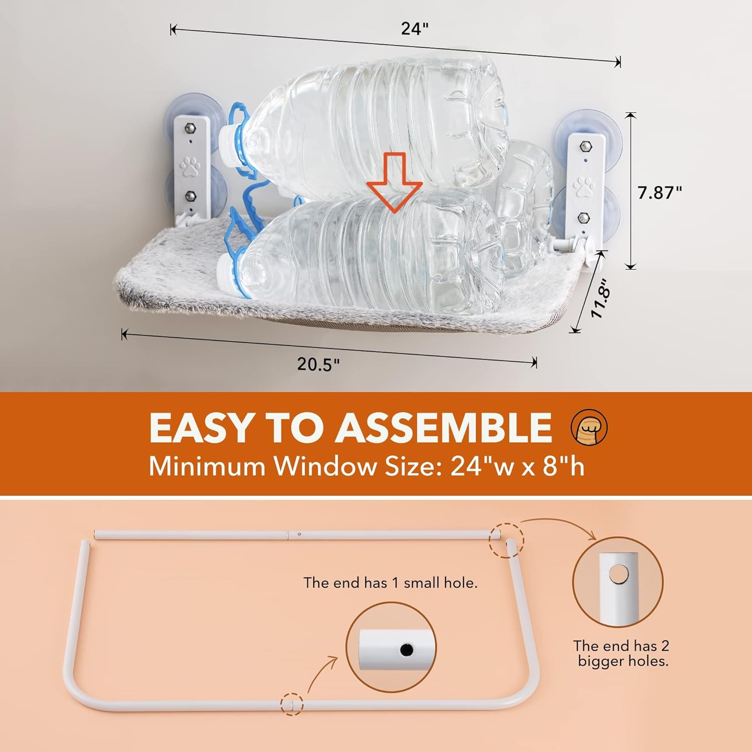 Sturdy Cat Window Perch Durable Cat Hammock Seat for Indoor Cats Reversible Mat - Image 3