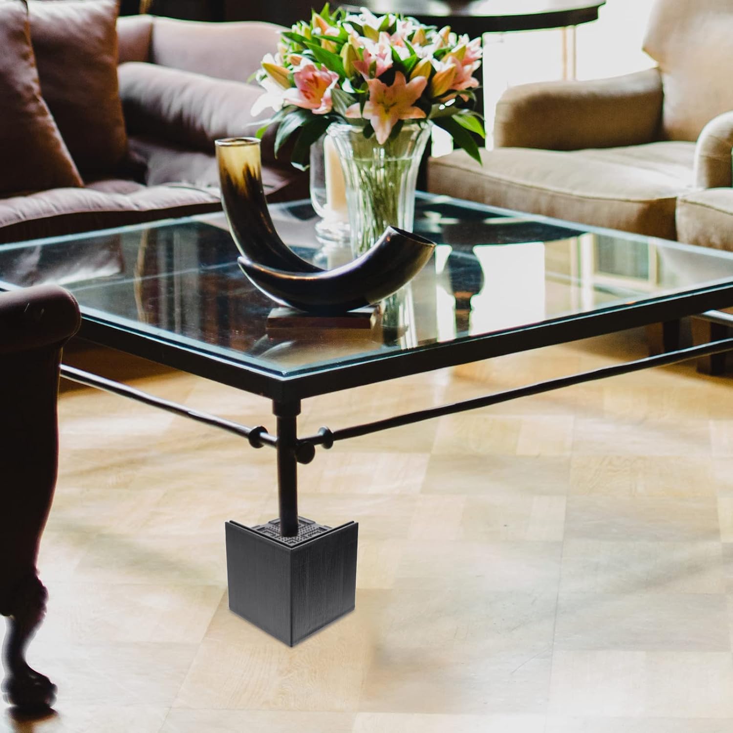 4pcs Furniture Risers Rubber Bed Risers Square Chair Table Risers Height - Image 6