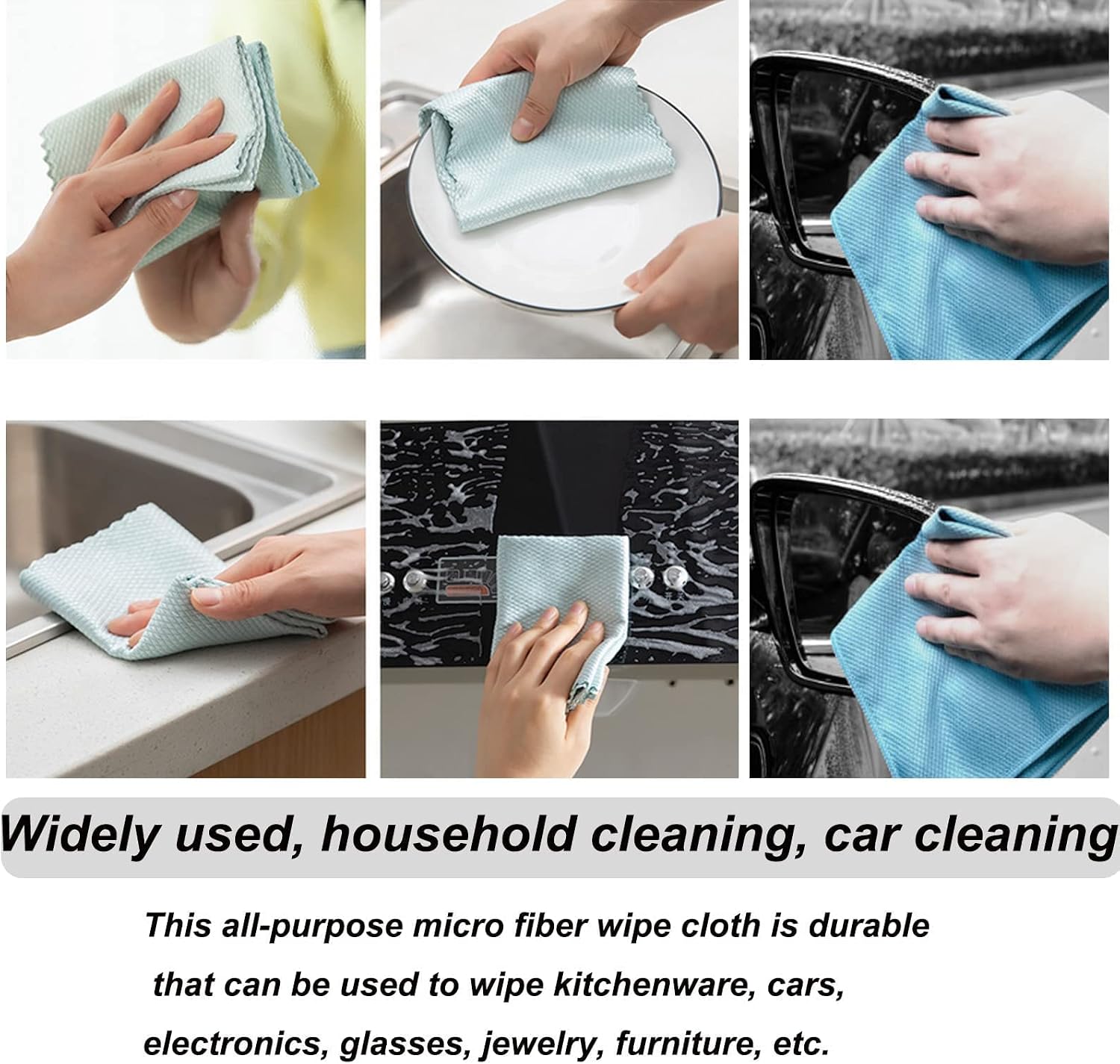 10PCS Fish Scale Microfiber Polishing Cleaning Cloth,Nanoscale Glasses Cleaning - Image 7