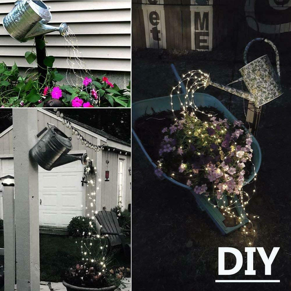 Outdoor LED Solar Lights String Waterfall Fairy Icicle Lights Party Garden - Image 8