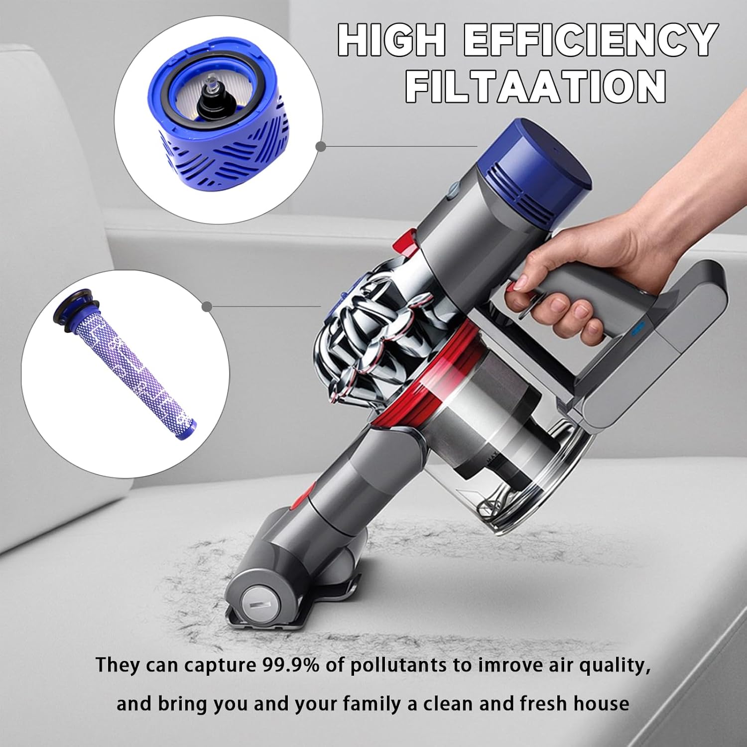 21.6V 4.6Ah for Dyson V6 Battery & Filter Kit Animal V6 Absolute Trigger SV03 - Image 7